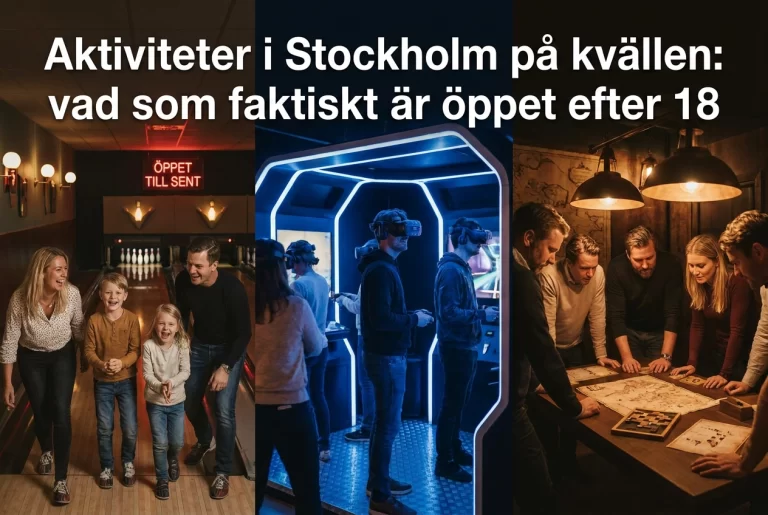 Professional header image for list-based article: Aktiviteter i Stockholm på kvällen: vad som faktiskt är ö...