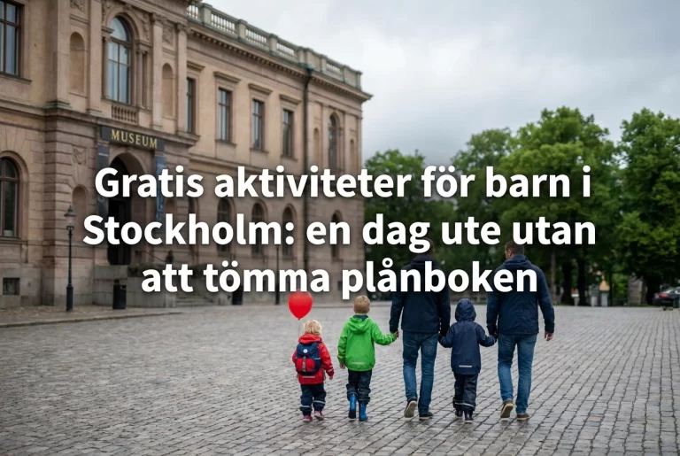 Professional header image for list-based article: Gratis aktiviteter för barn i Stockholm: en dag ute utan ...
