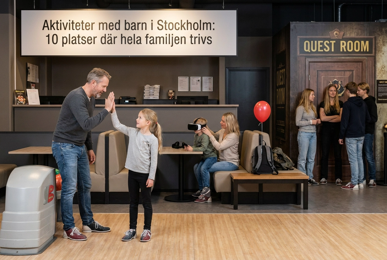 Professional header image for list-based article: Aktiviteter med barn i Stockholm: 10 platser där hela fam...